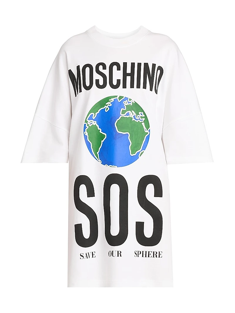 Earth Logo Cotton T-Shirt Dress