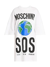 Earth Logo Cotton T-Shirt Dress