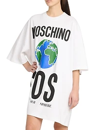 Earth Logo Cotton T-Shirt Dress