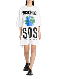 Earth Logo Cotton T-Shirt Dress