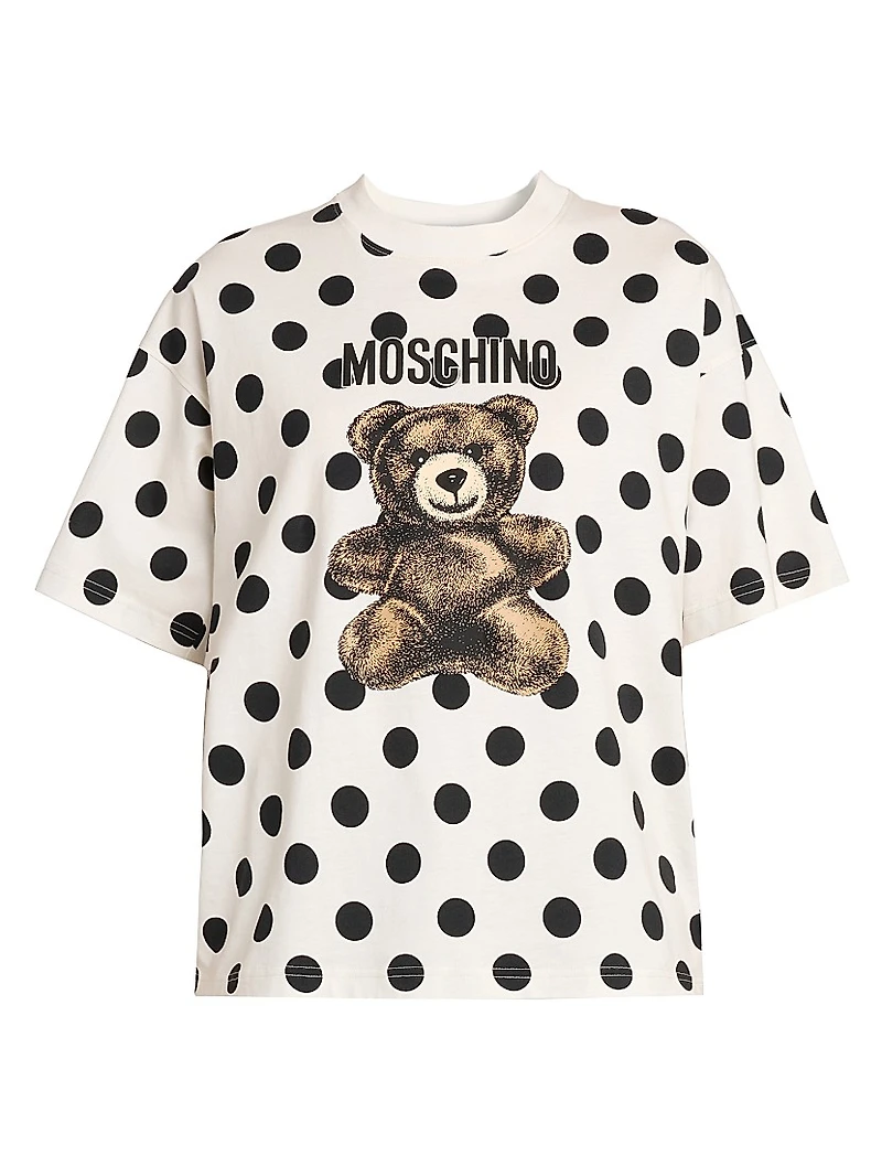 Polka Dot Bear Cotton Oversized T-Shirt