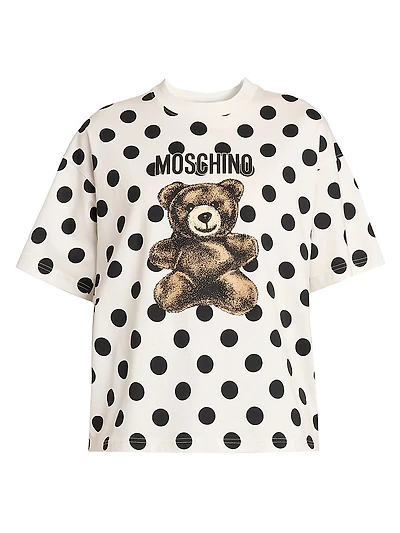 Polka Dot Bear Cotton Oversized T-Shirt