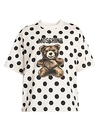 Polka Dot Bear Cotton Oversized T-Shirt
