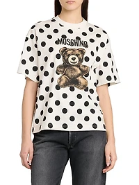 Polka Dot Bear Cotton Oversized T-Shirt