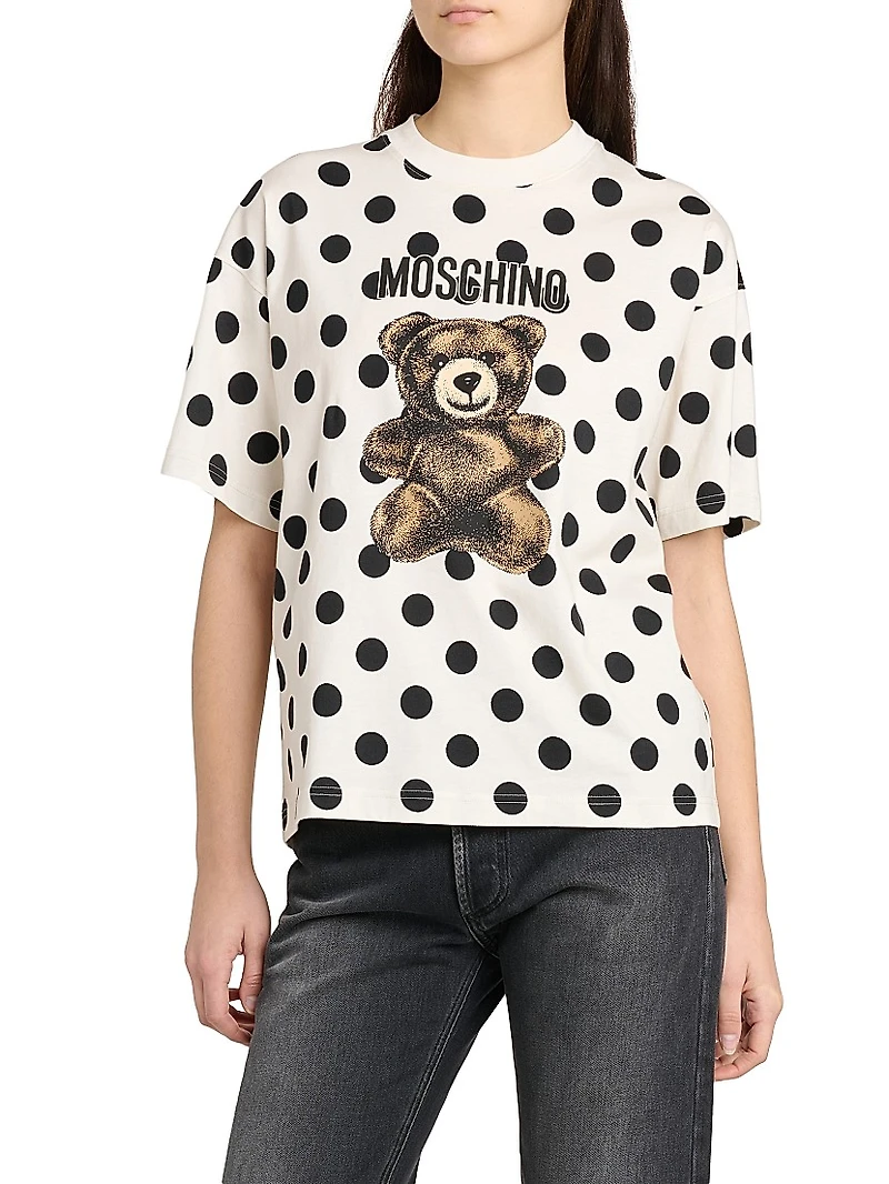 Polka Dot Bear Cotton Oversized T-Shirt