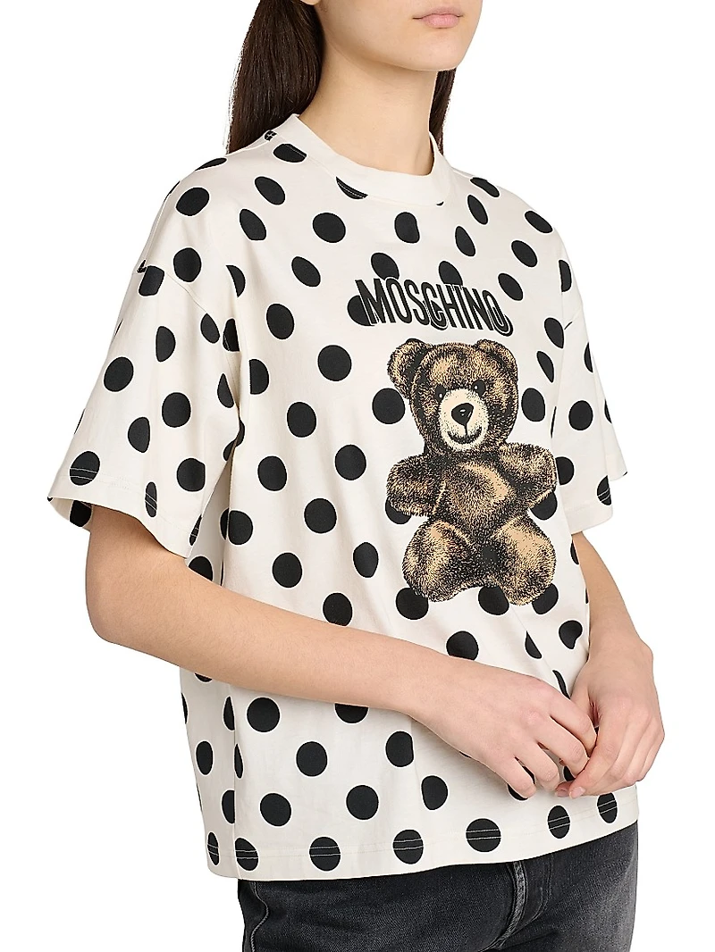 Polka Dot Bear Cotton Oversized T-Shirt