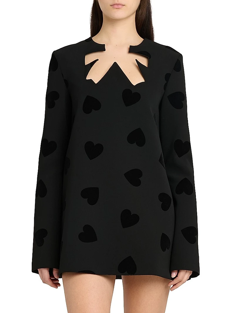 Cut-Out Bow Heart Minidress