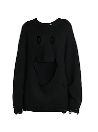 Smile Cut-Out Wool Oversized Sweater