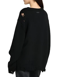 Smile Cut-Out Wool Oversized Sweater