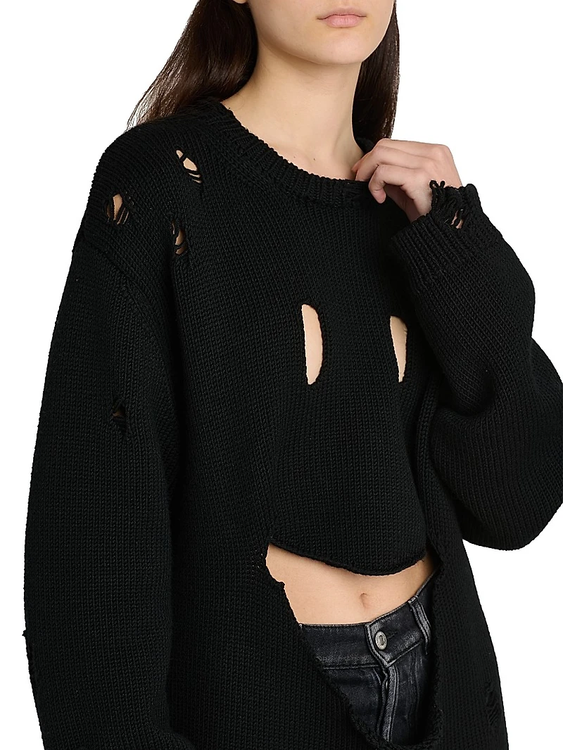 Smile Cut-Out Wool Oversized Sweater