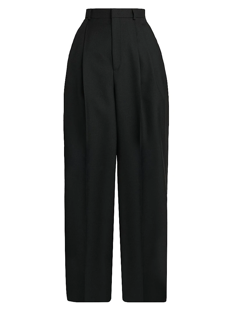 Wool Pleated Trousers