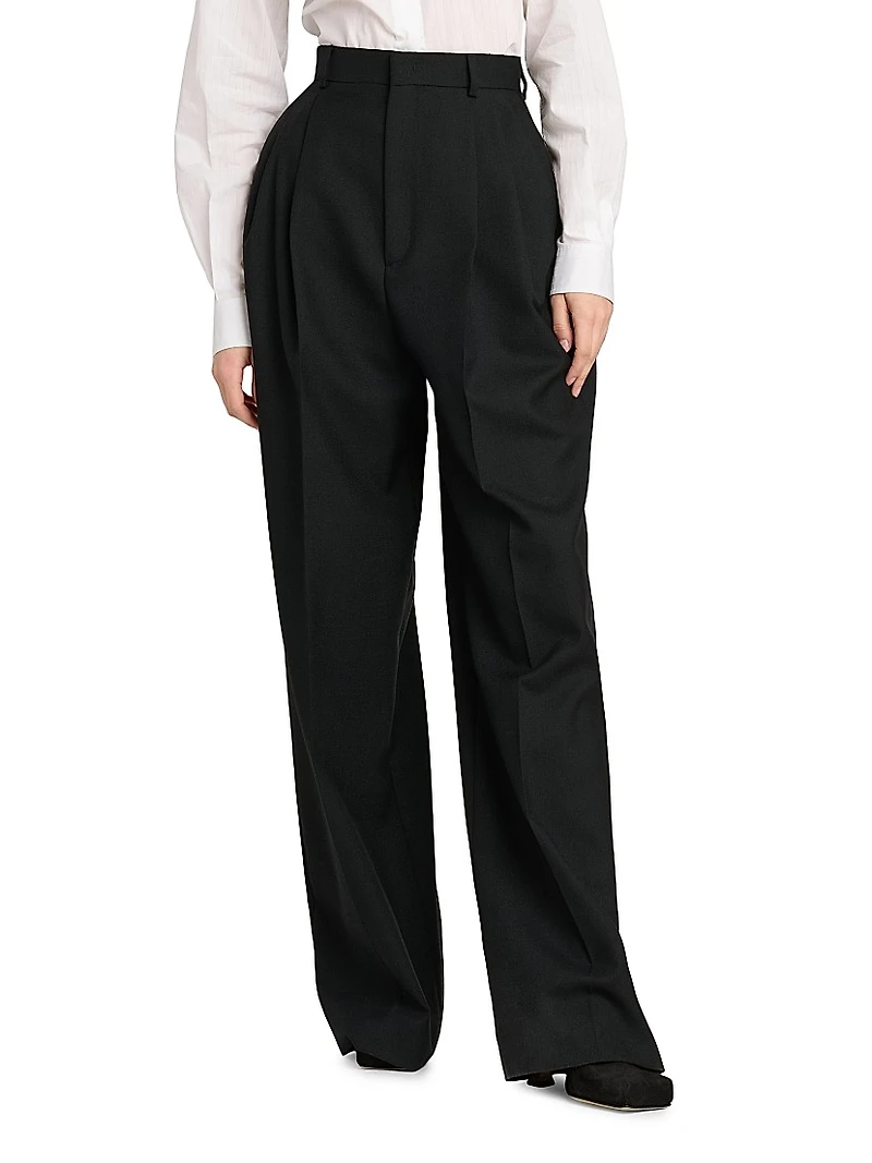Wool Pleated Trousers