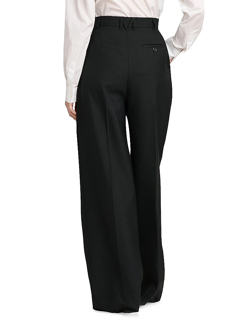 Wool Pleated Trousers
