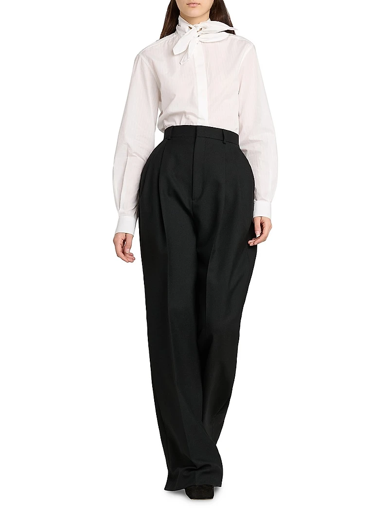 Wool Pleated Trousers