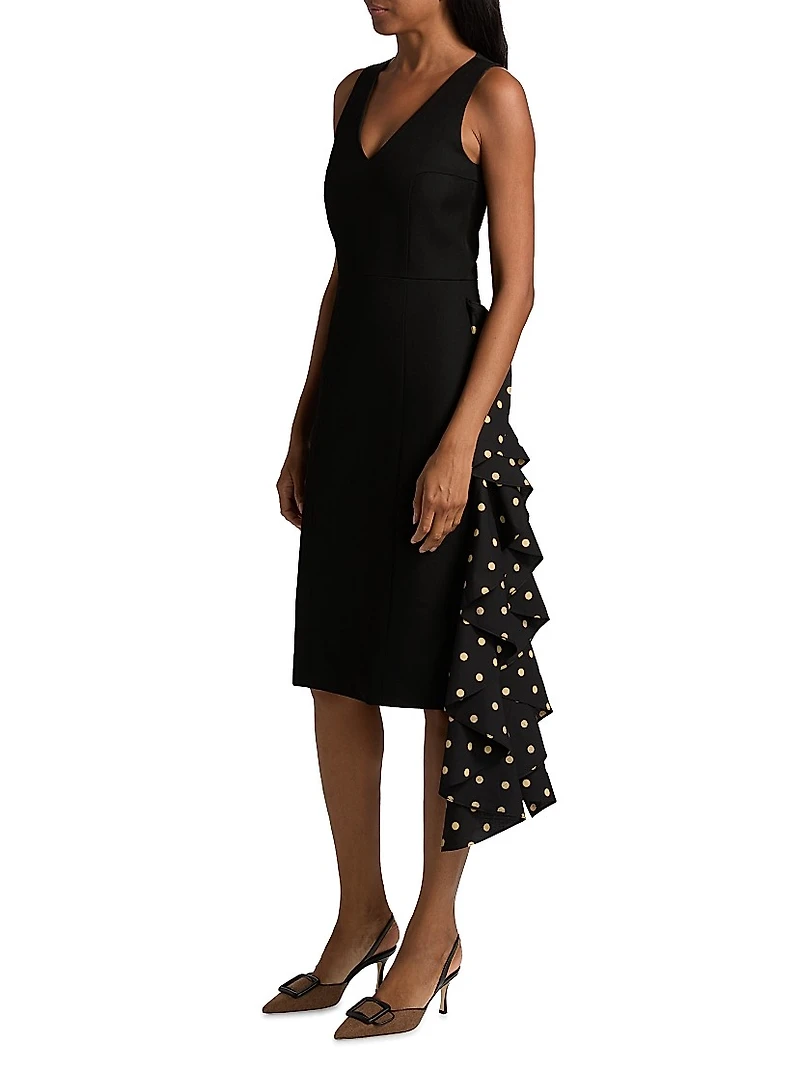 Polka Dot Ruffle Cocktail Dress