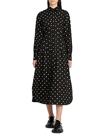 Polka Dot Cotton Midi-Dress
