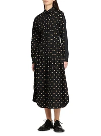 Polka Dot Cotton Midi-Dress