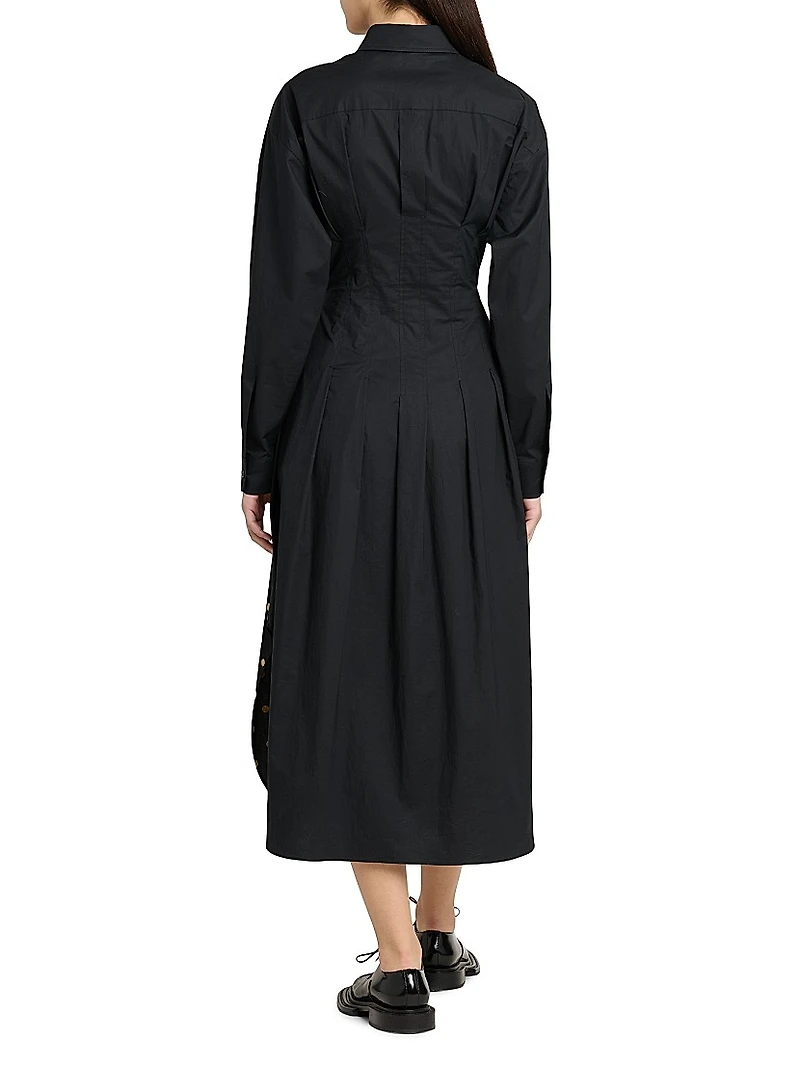 Polka Dot Cotton Midi-Dress