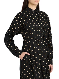 Polka Dot Cotton Midi-Dress