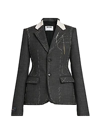 Topstitched Wool Jacket