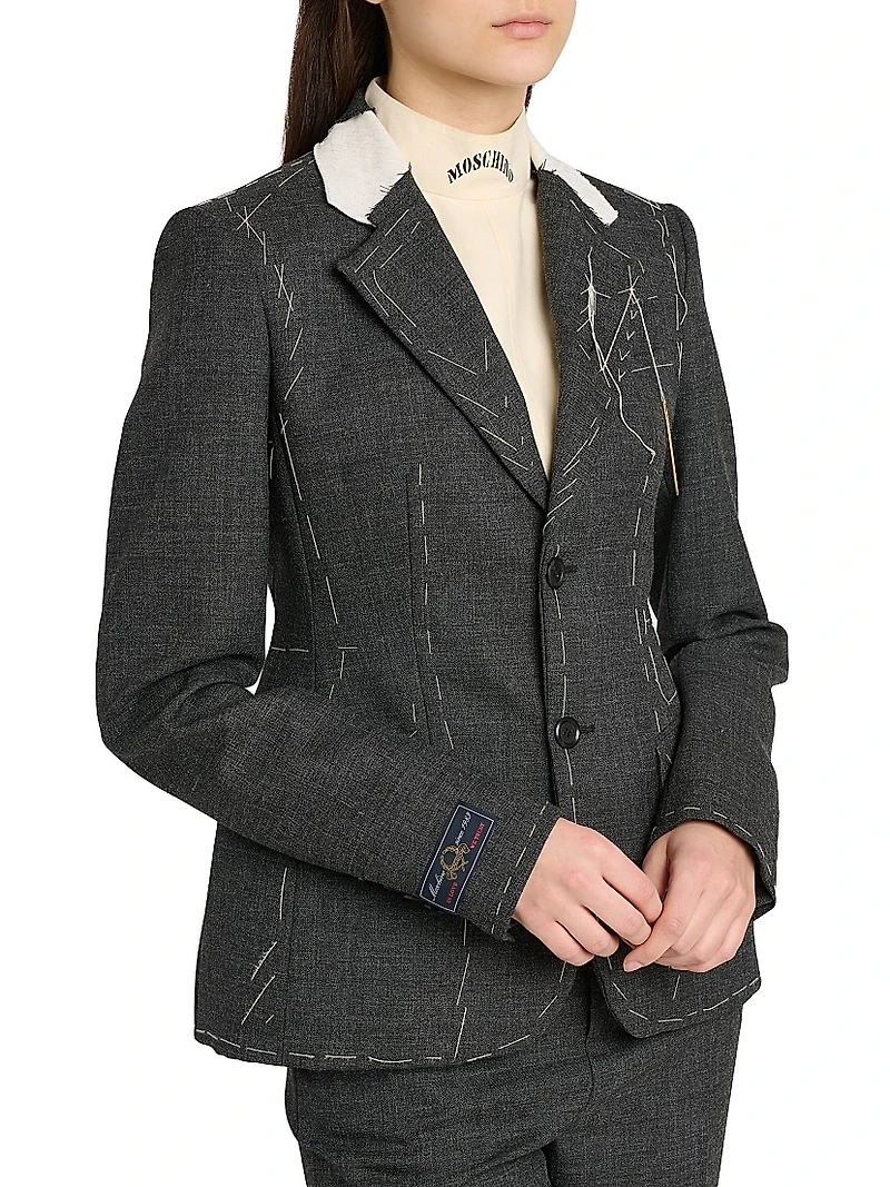 Topstitched Wool Jacket