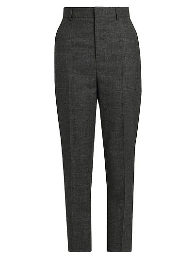 Flat-Front Wool Trousers