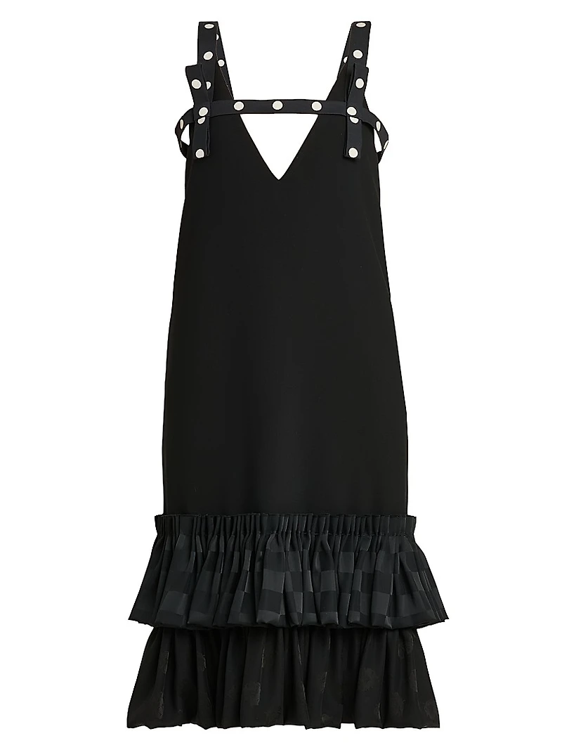 Tiered High-Low Midi-Dress