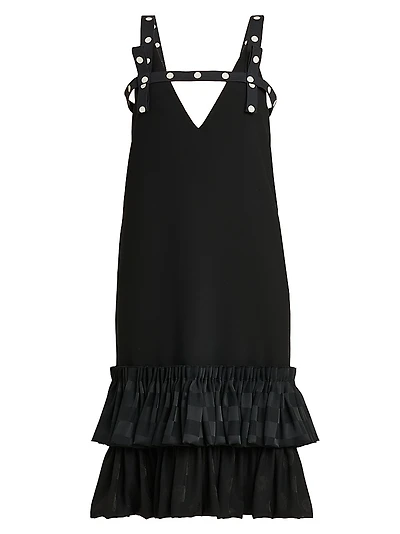 Tiered High-Low Midi-Dress