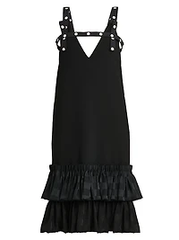 Tiered High-Low Midi-Dress