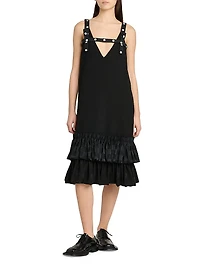 Tiered High-Low Midi-Dress