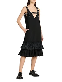 Tiered High-Low Midi-Dress