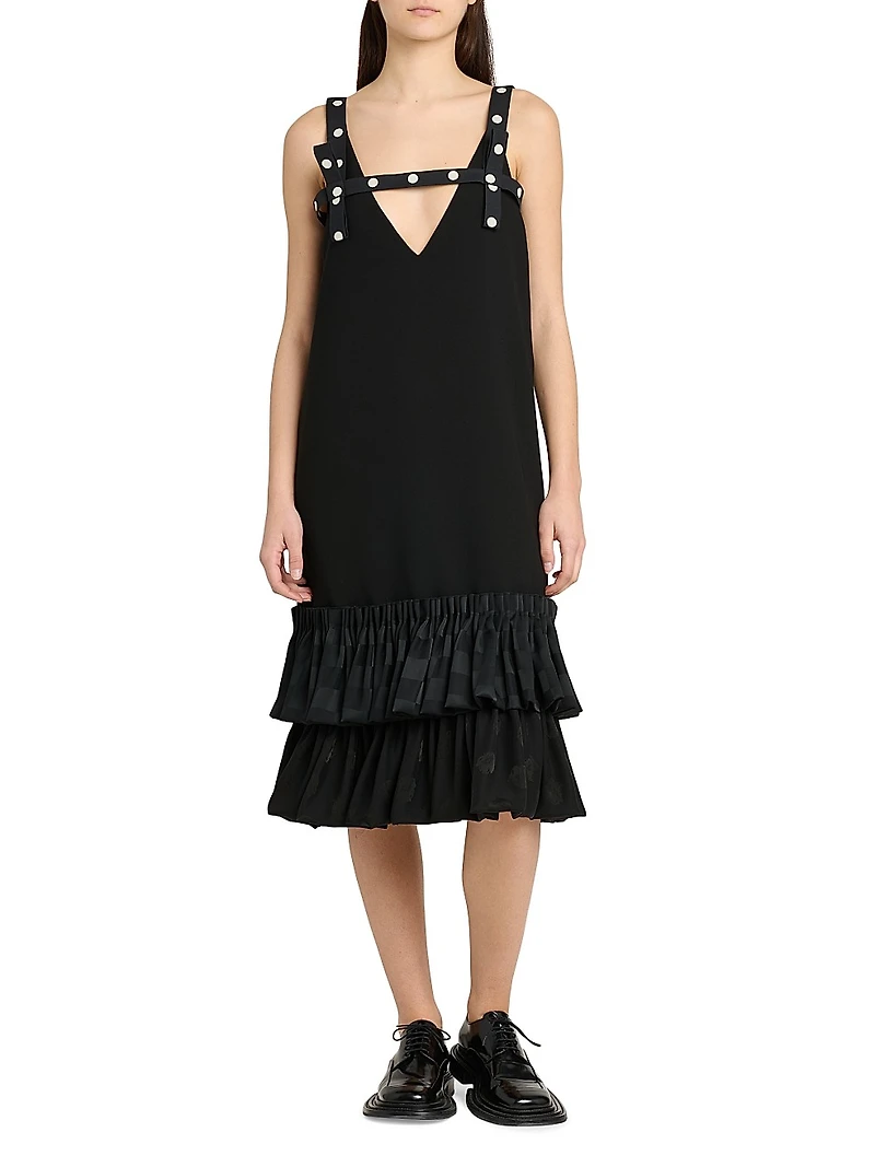 Tiered High-Low Midi-Dress