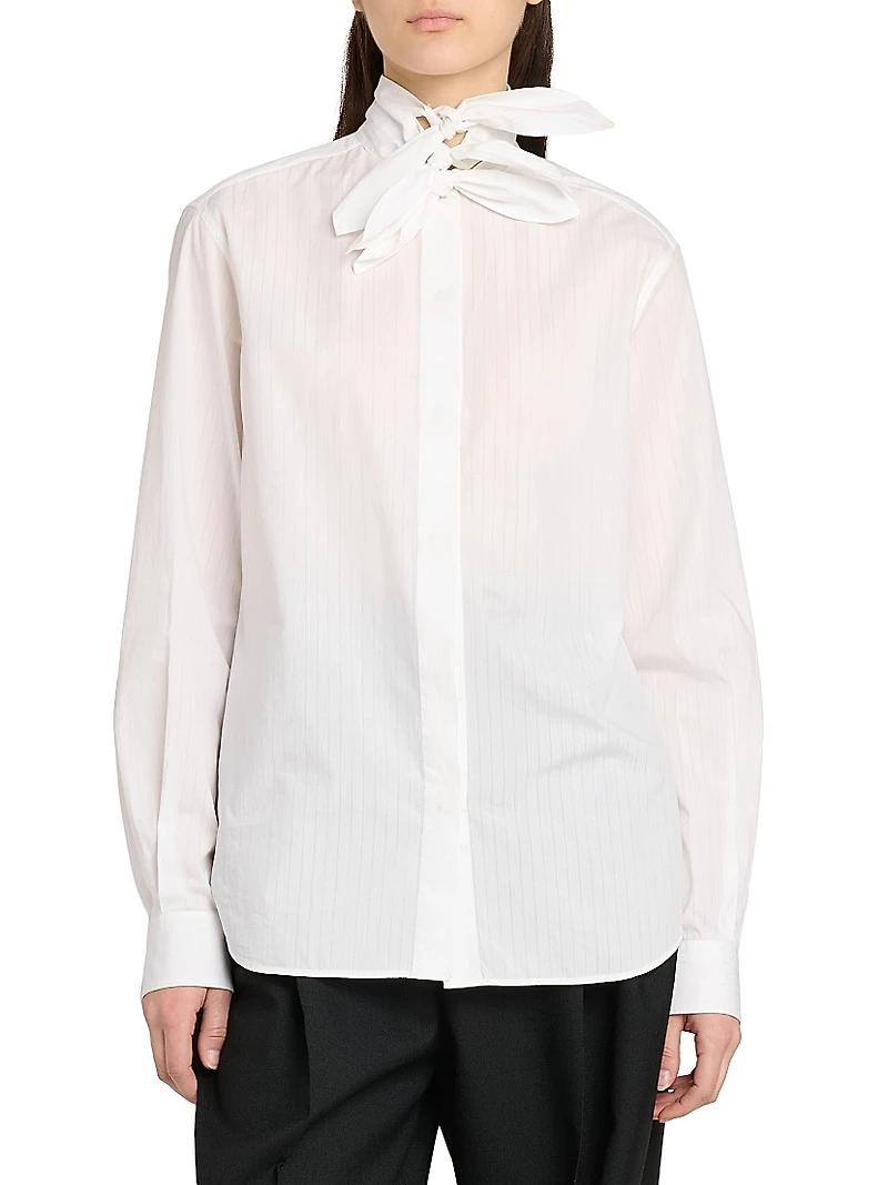 Tieneck Cotton Blouse