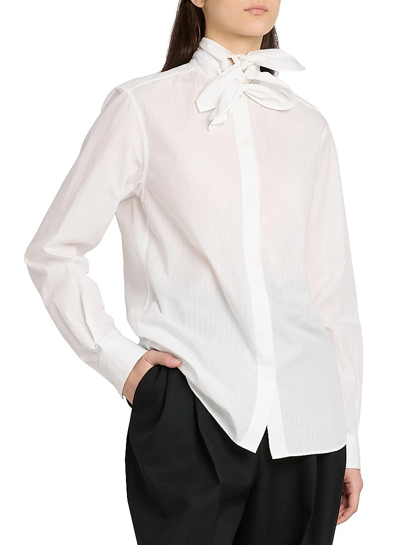 Tieneck Cotton Blouse
