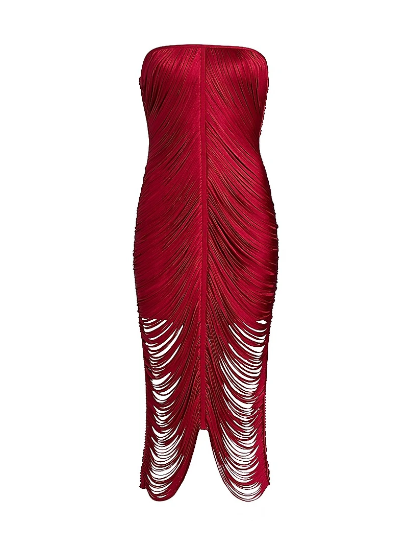 Larissa Strapless Draped Midi-Dress