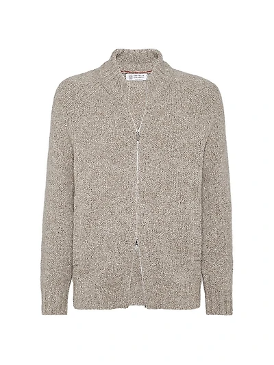 Flecked Alpaca, Virgin Wool and Cashmere Cardigan