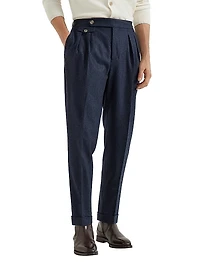 Virgin Wool Flannel Tailor Fit Trousers