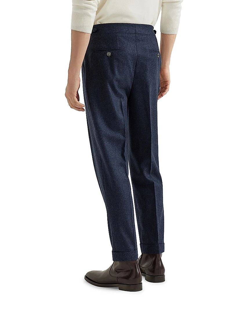 Virgin Wool Flannel Tailor Fit Trousers