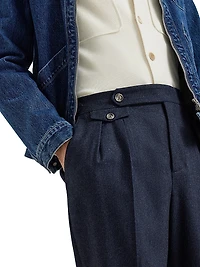Virgin Wool Flannel Tailor Fit Trousers