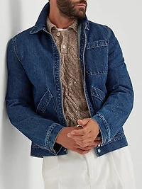 Flecked Cashmere Wide Cable Knit Polo Shirt