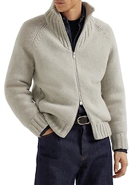 Cashmere Feather Yarn Knit Outerwear Jacket