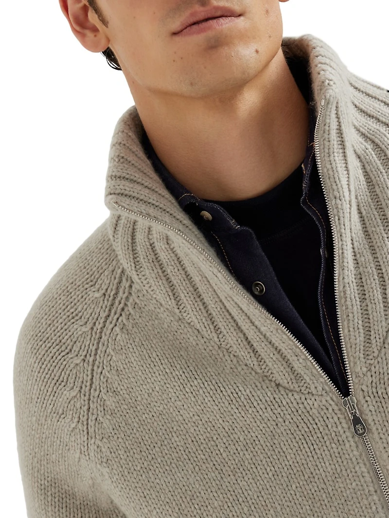 Cashmere Feather Yarn Knit Outerwear Jacket