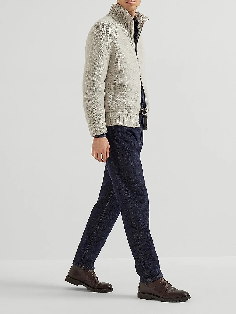 Cashmere Feather Yarn Knit Outerwear Jacket