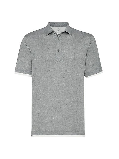 Silk and Cotton Lightweight Jersey Polo Shirt