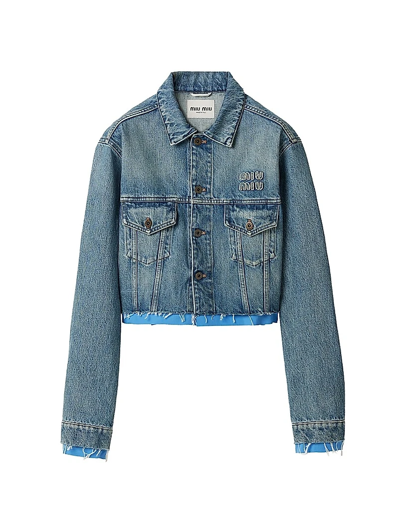 Denim and Poplin Trucker Jacket