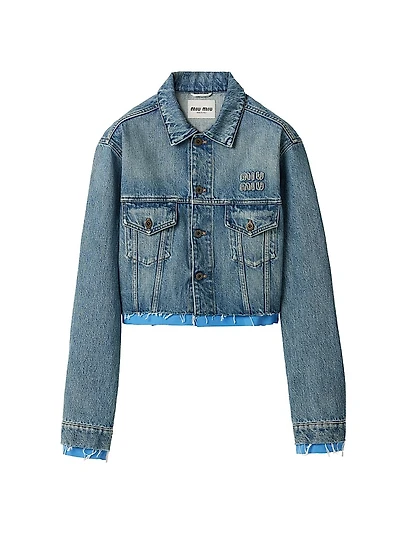 Denim and Poplin Trucker Jacket