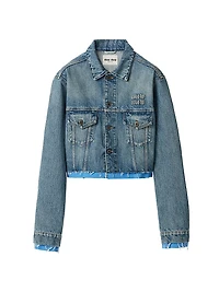 Denim and Poplin Trucker Jacket