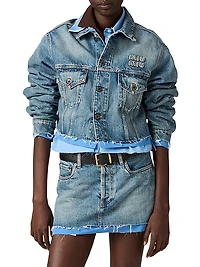 Denim and Poplin Trucker Jacket