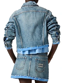 Denim and Poplin Trucker Jacket