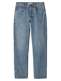 Denim and Poplin Five-Pocket Jeans